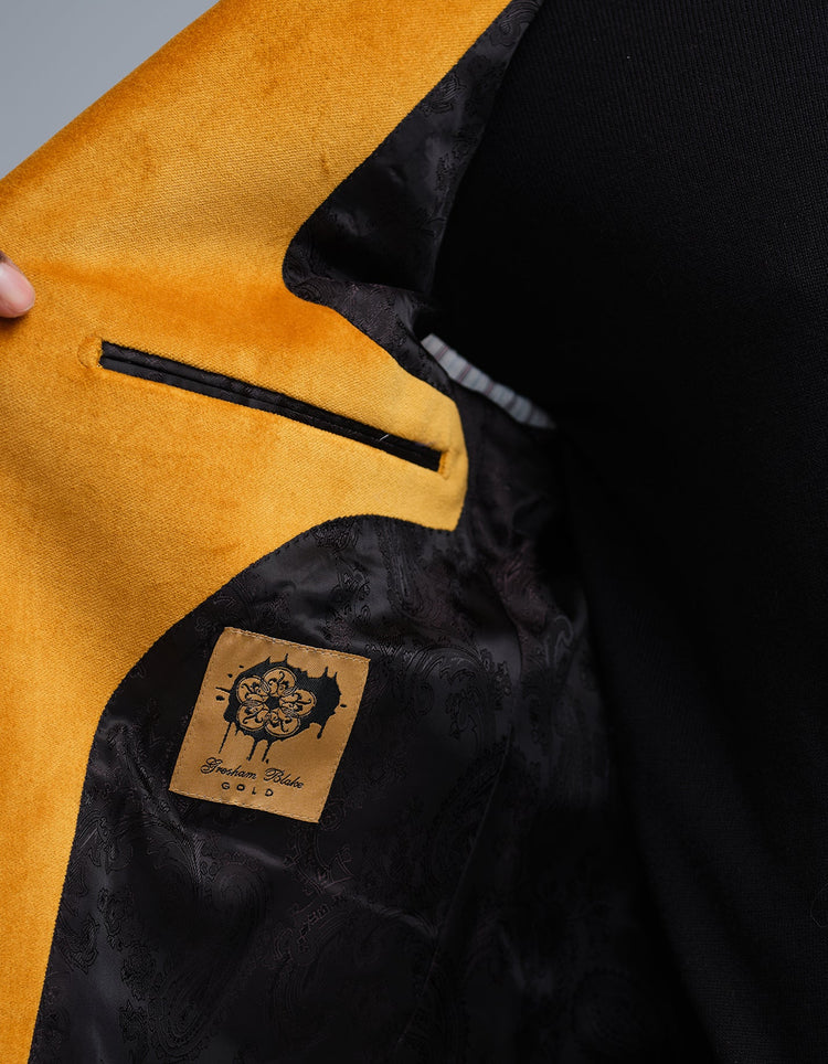 Gold Velvet Jacket - Gresham Blake Online