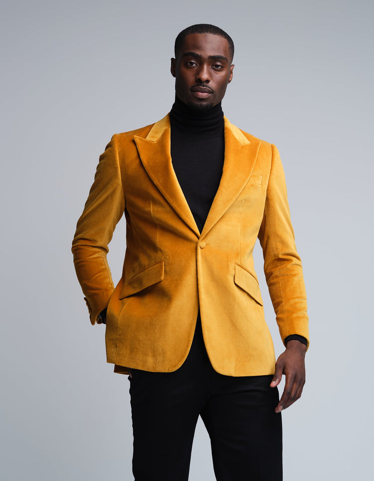 Gold Velvet Jacket - Gresham Blake Online