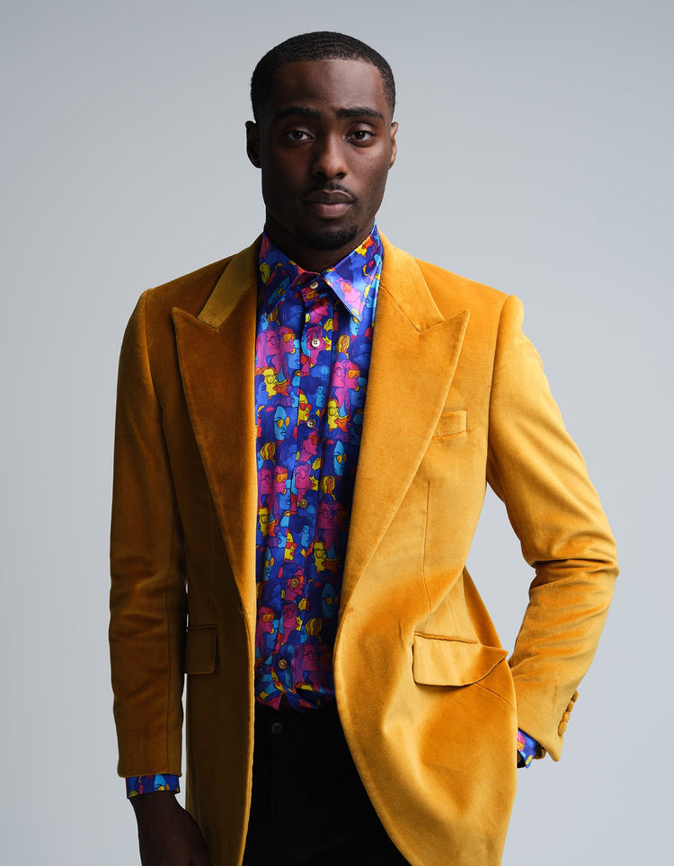 Gold Velvet Jacket - Gresham Blake Online