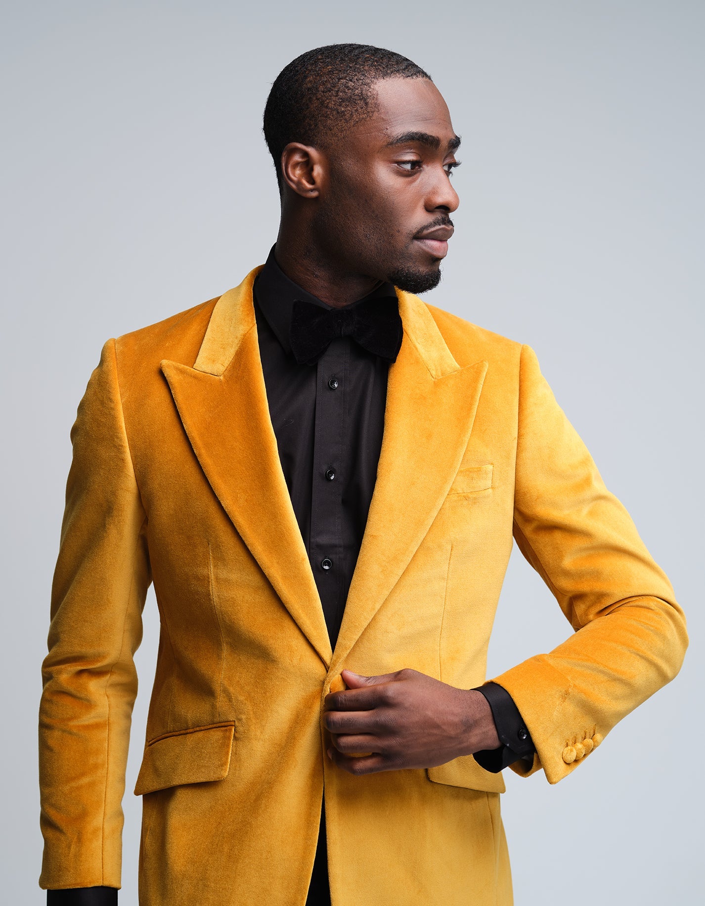 Gold Velvet Jacket | Gresham Blake Online
