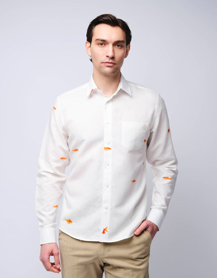 Goldfish Linen Shirt - Gresham Blake Online