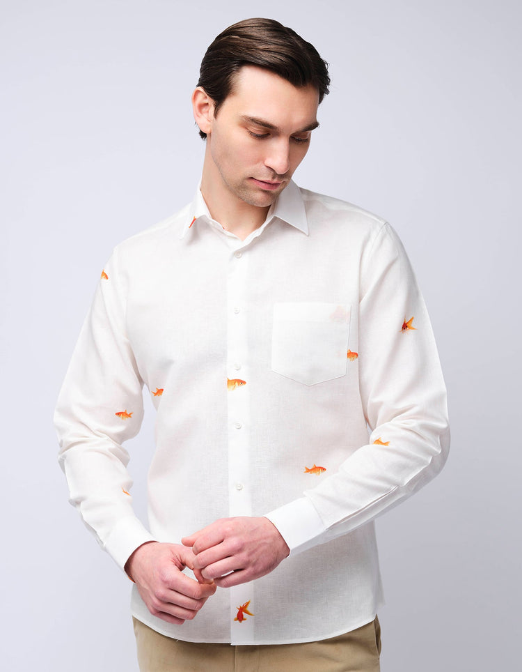 Goldfish Linen Shirt - Gresham Blake Online