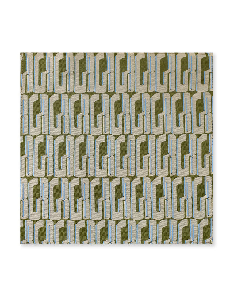 Graphic GB Green Pocket Square - Gresham Blake Online