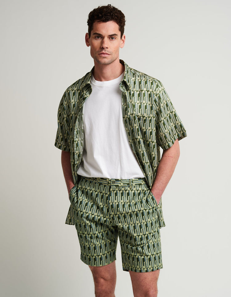 Graphic GB Green Short Sleeve Shirt - Gresham Blake Online