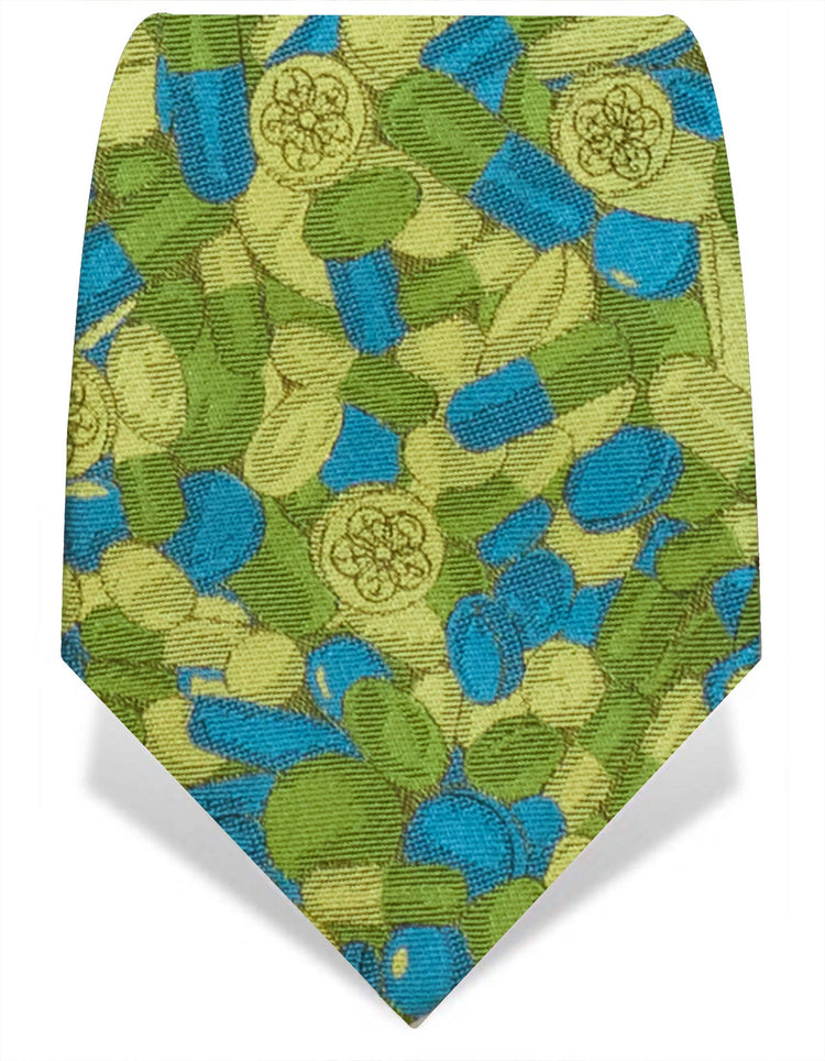 Green & Blue Pills Silk Tie - Gresham Blake Online