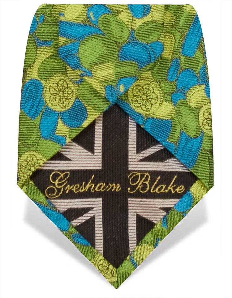 Green & Blue Pills Silk Tie - Gresham Blake Online