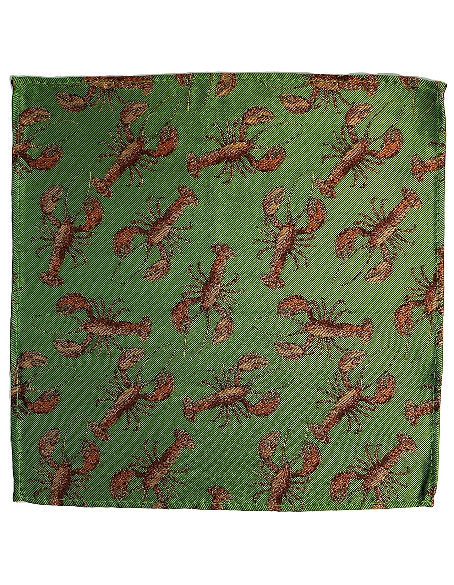 green silk pocket square