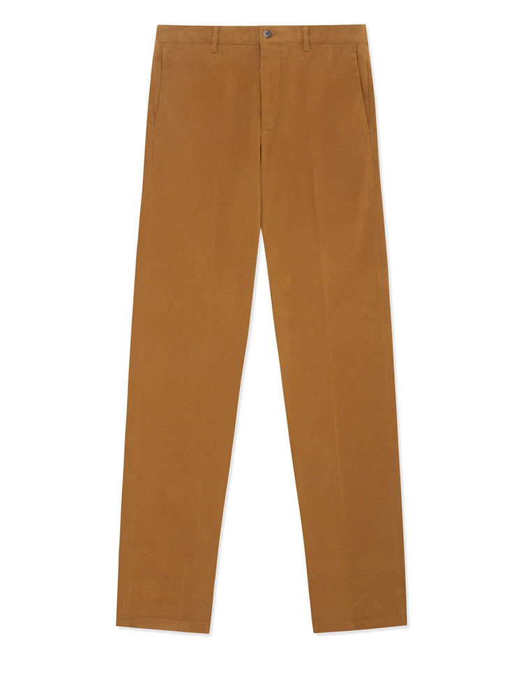 Light Brown Cotton Stretch Chino - Gresham Blake Online