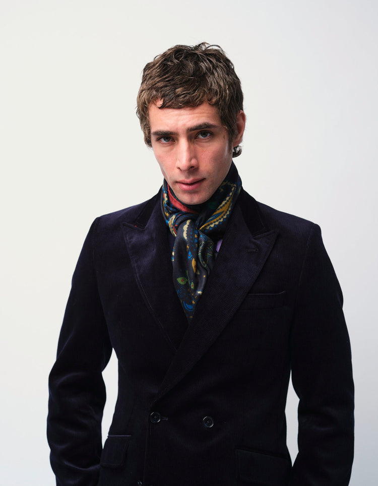 Midnight Paisley Silk & Cashmere Scarf - Gresham Blake Online