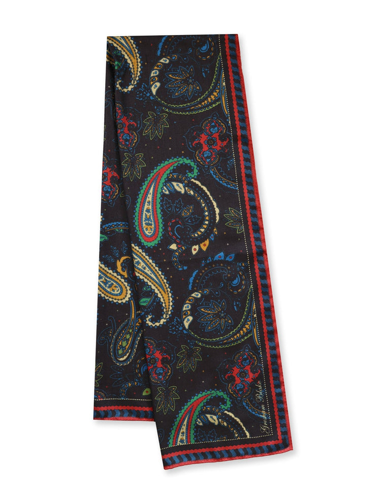 Midnight Paisley Silk & Cashmere Scarf - Gresham Blake Online