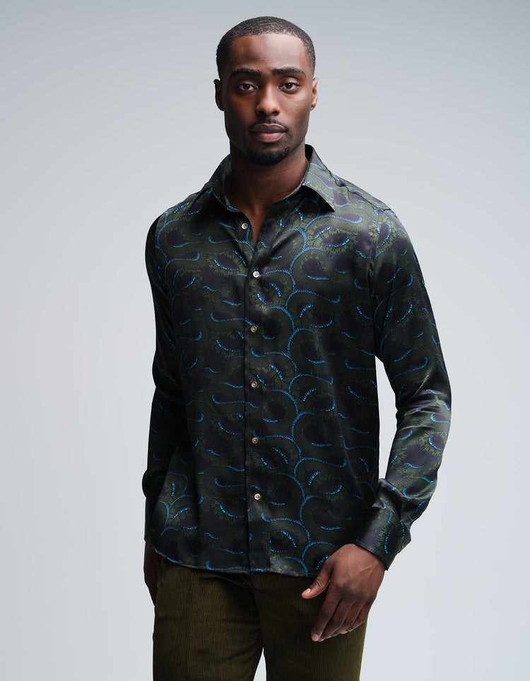 Midnight Snakes Silk Shirt - Gresham Blake Online