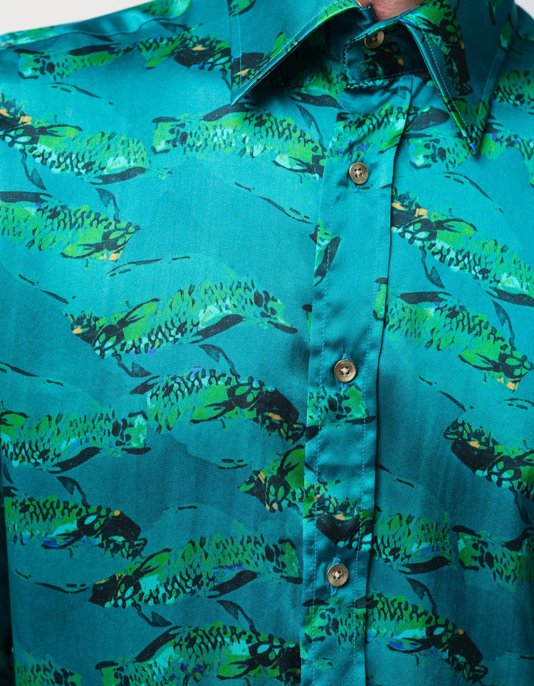 Moonlight Fish Silk Shirt - Gresham Blake Online