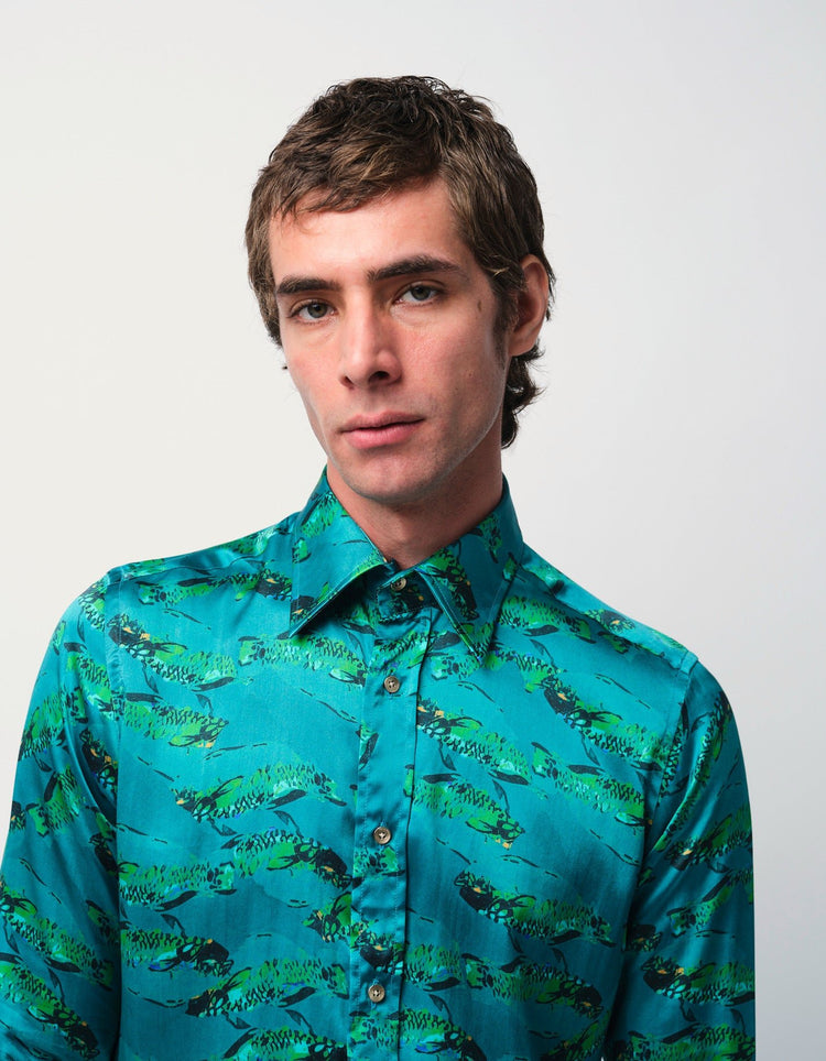 Moonlight Fish Silk Shirt - Gresham Blake Online