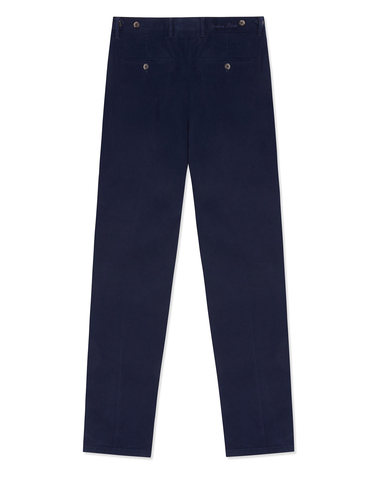 navy stretch trousers
