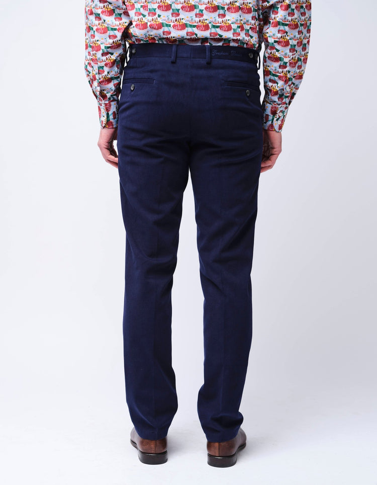 Navy Cotton Stretch Chino - Gresham Blake Online