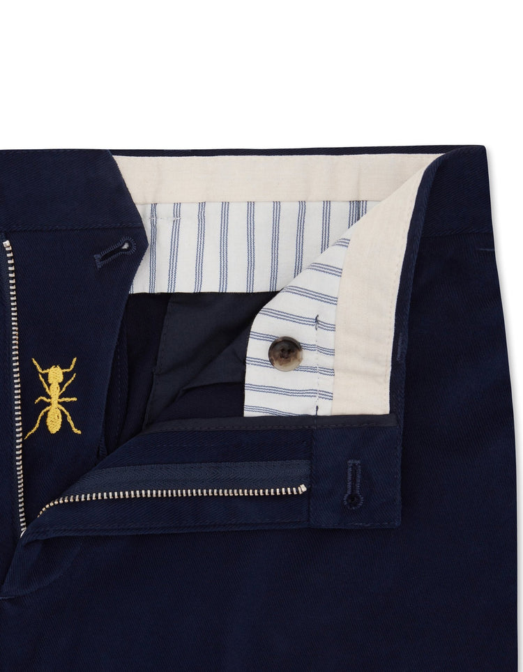Navy Cotton Stretch Chino - Gresham Blake Online