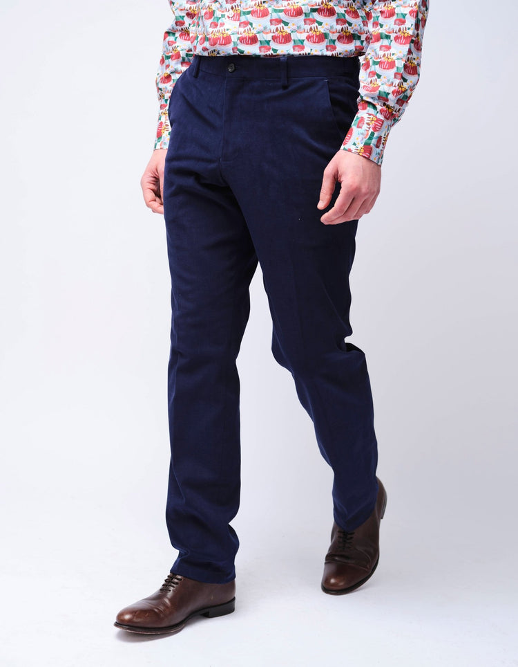 Navy Cotton Stretch Chino - Gresham Blake Online