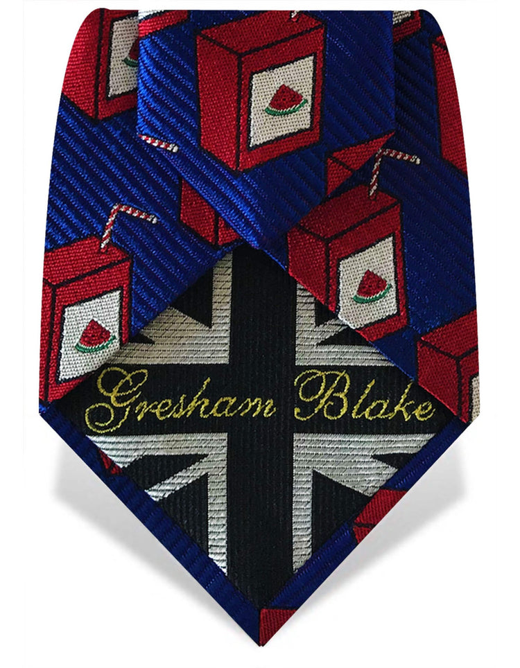 Navy & Red Watermelon Juice Tie - Gresham Blake Online