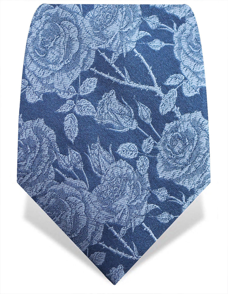 Navy Rose Silk Tie - Gresham Blake Online