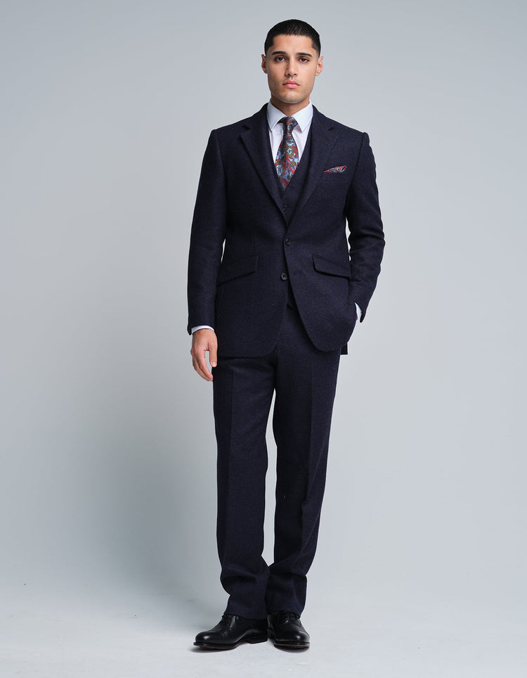 Navy Tweed Suit - Gresham Blake Online
