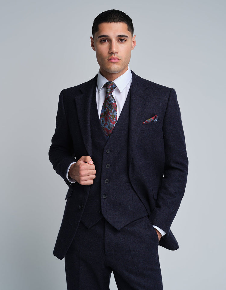 Navy Tweed Suit - Gresham Blake Online