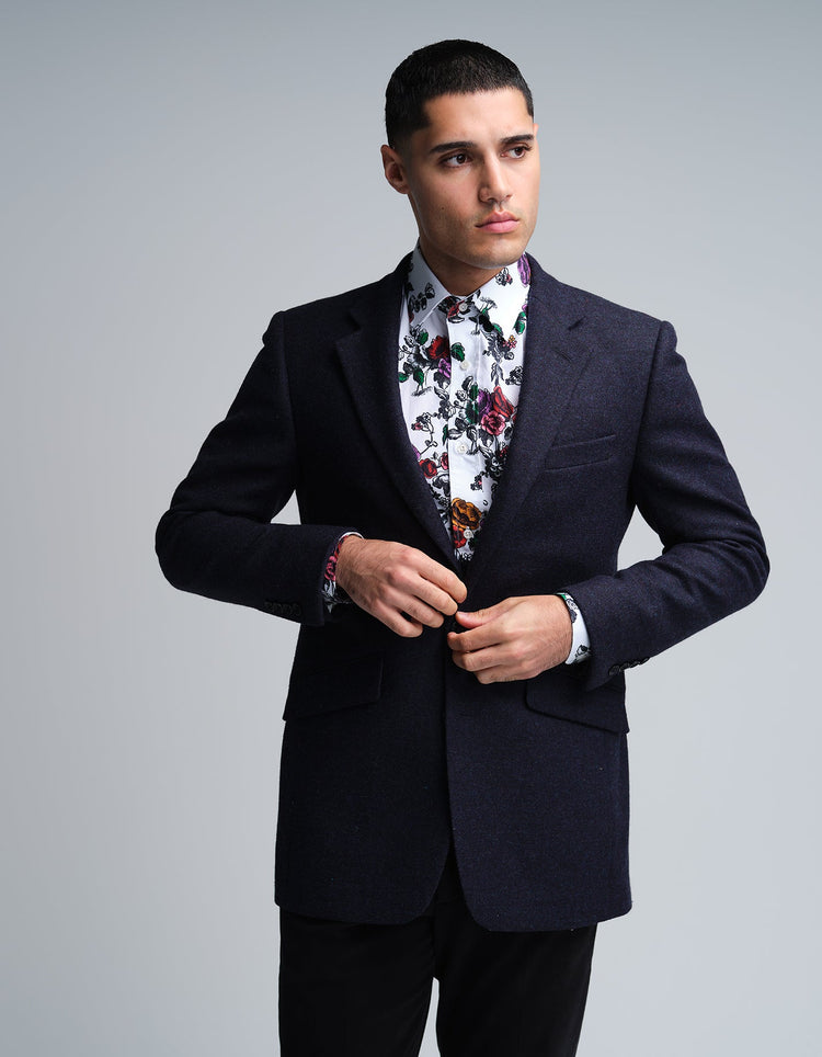 Navy Tweed Suit - Gresham Blake Online
