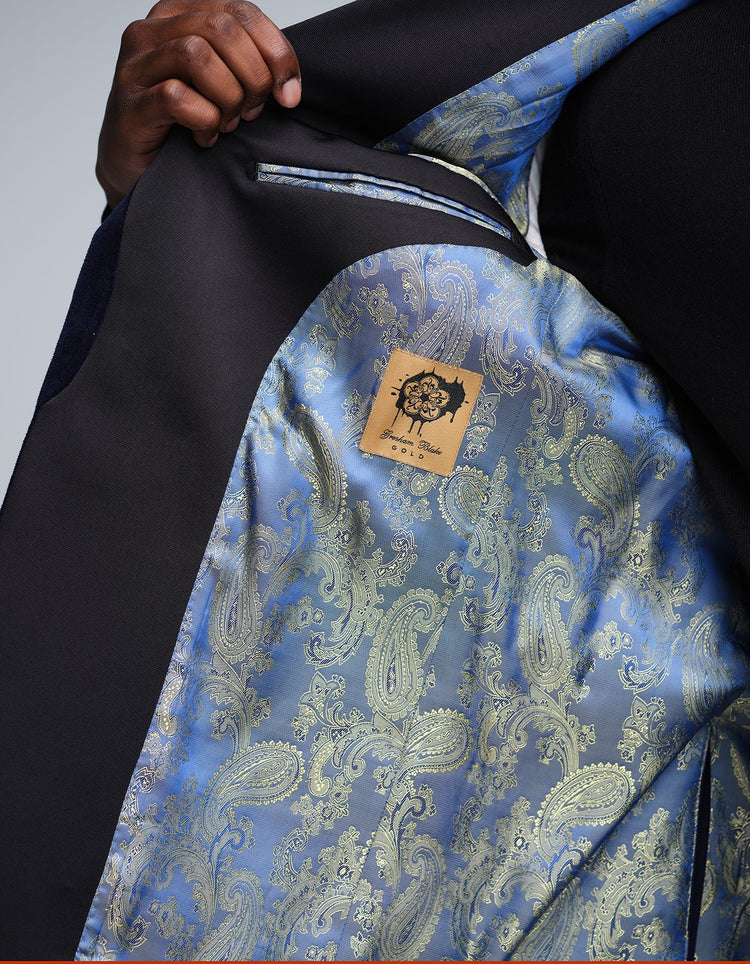 Navy Velvet Jacket - Gresham Blake Online