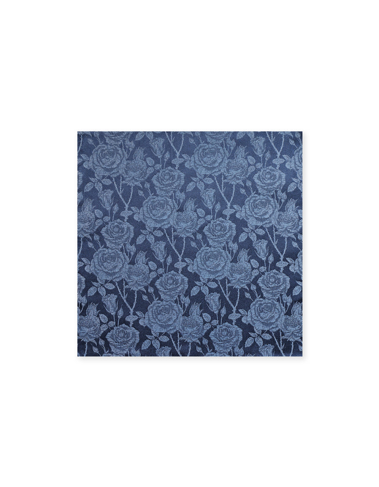 Navy Rose Pocket Square