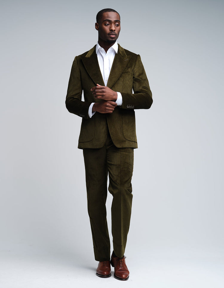 Olive Corduroy Suit - Gresham Blake Online
