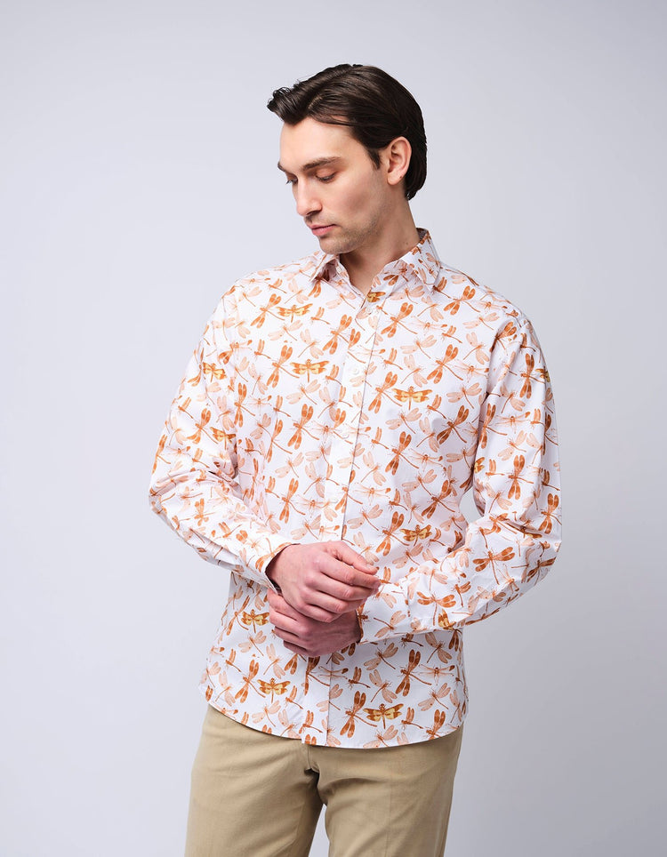 Orange Dragonflies Shirt - Gresham Blake Online