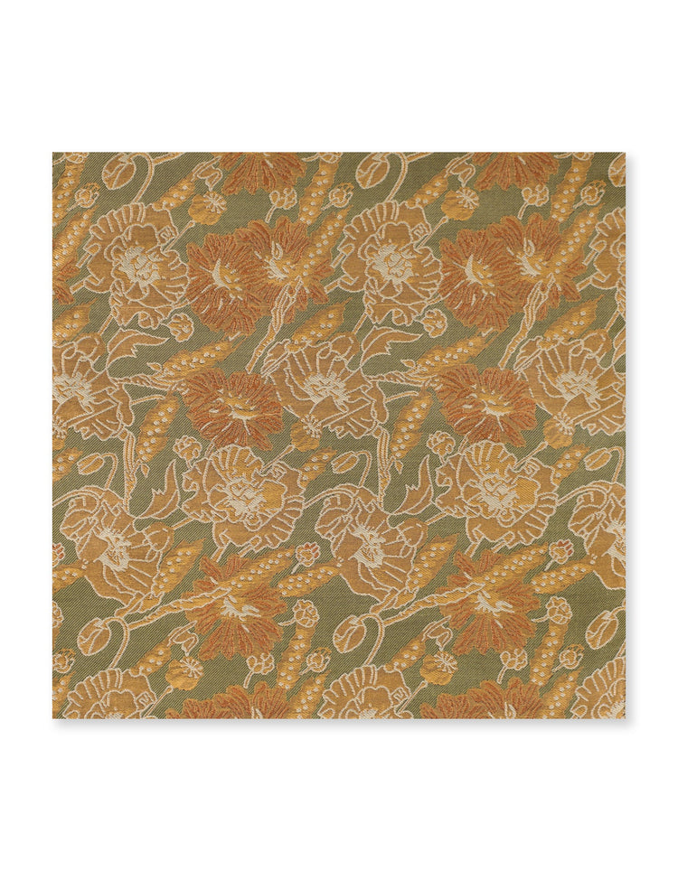 Orange Poppy & Barley Pocket Square - Gresham Blake Online
