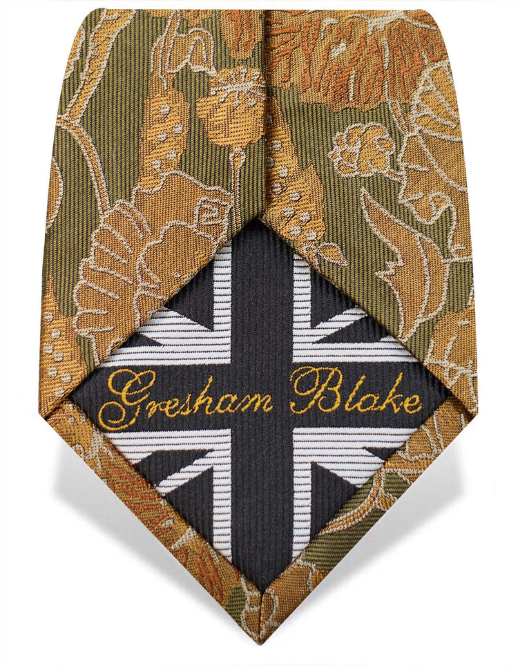 Orange Poppy & Barley Tie - Gresham Blake Online