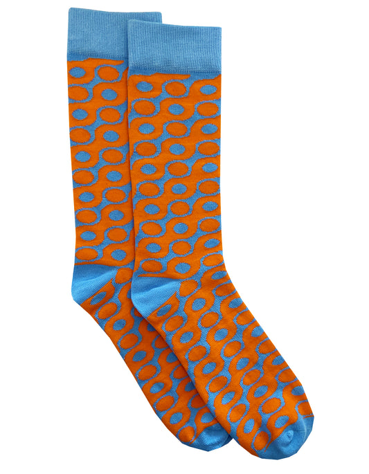 orange and blue socks