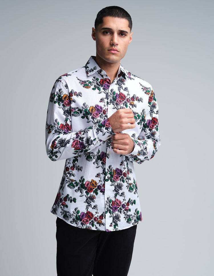 Painted Flowers Shirt - Gresham Blake Online