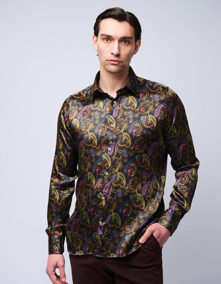 Paisley Silk Shirt - Gresham Blake Online