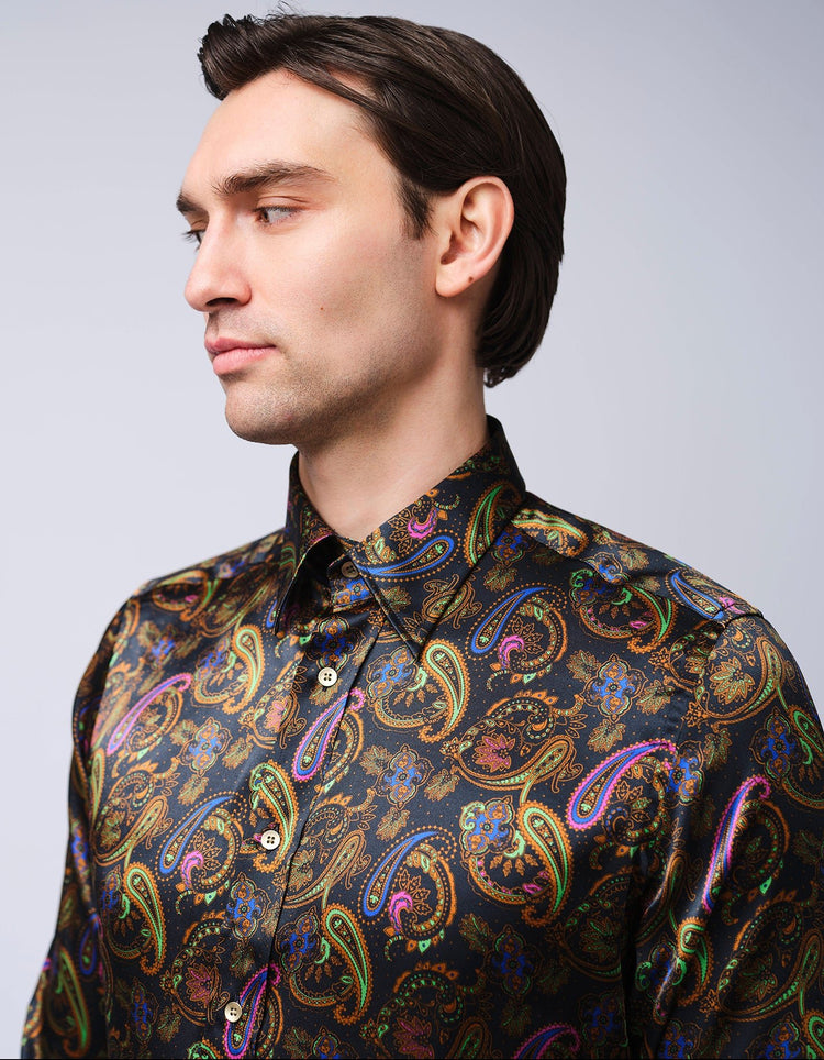 Paisley Silk Shirt - Gresham Blake Online