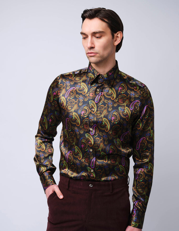 Paisley Silk Shirt - Gresham Blake Online