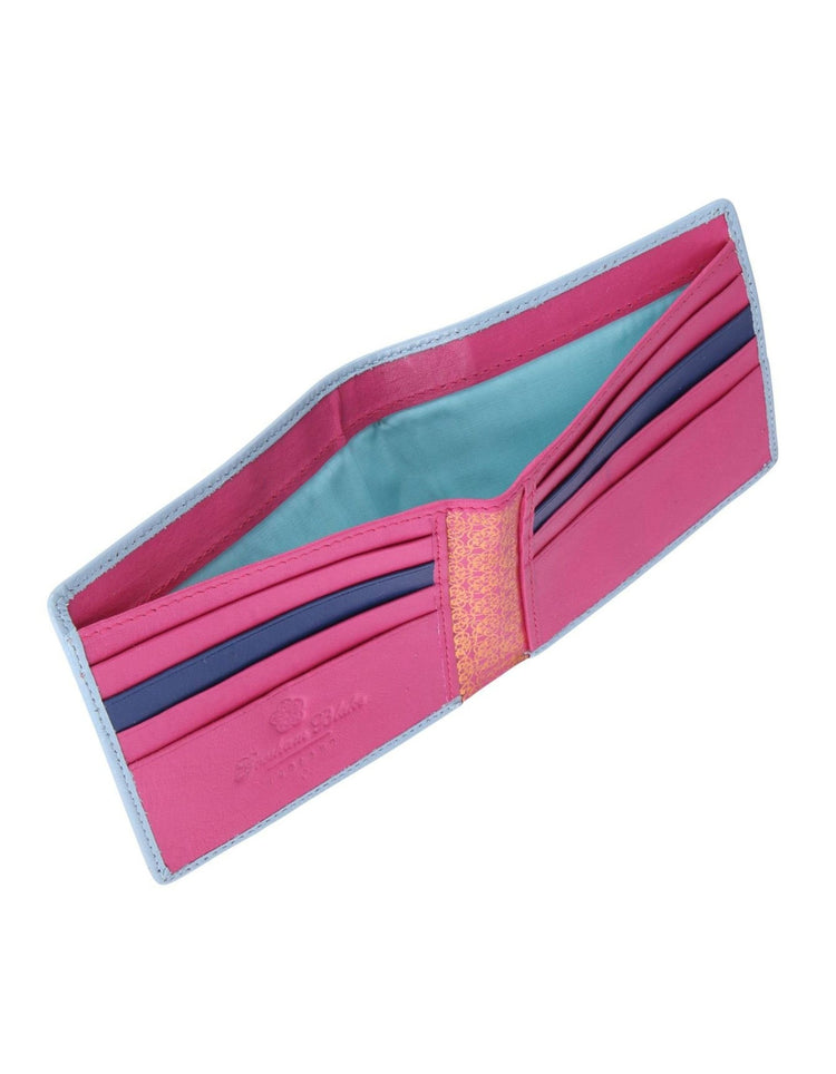 Pale Blue and Hot Pink Leather Wallet - Gresham Blake Online