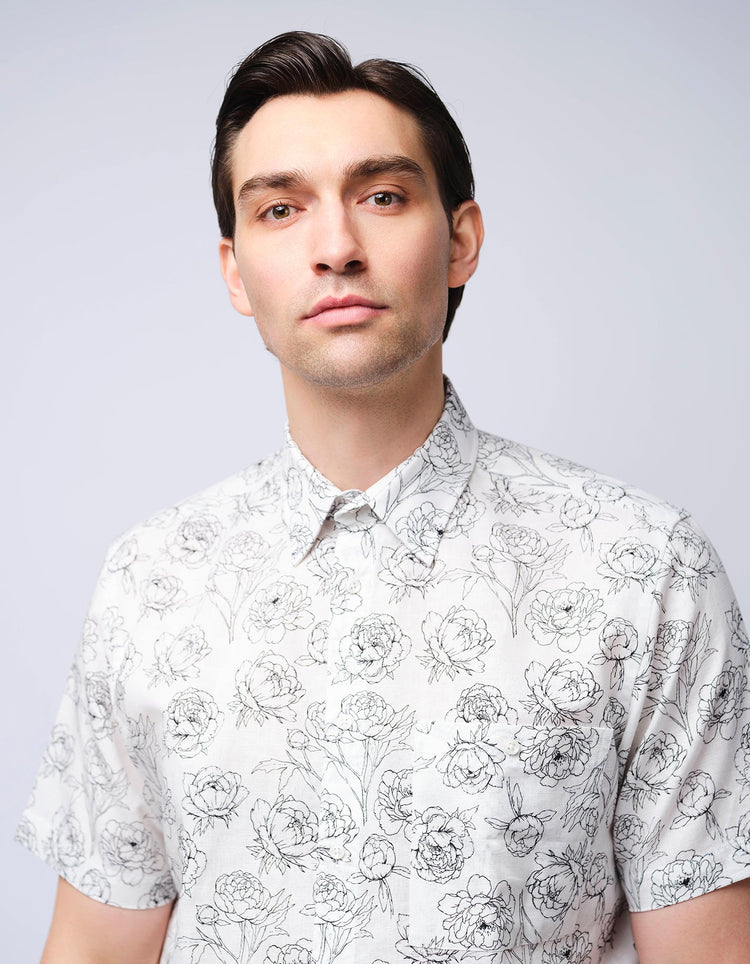 Peonies Short Sleeve Shirt - Gresham Blake Online