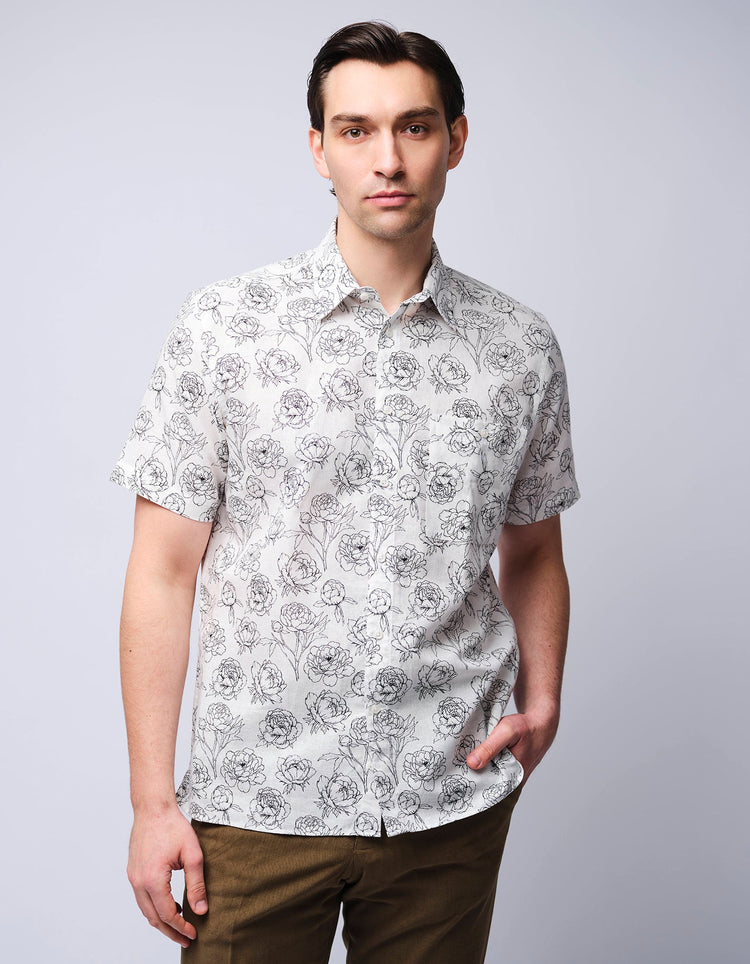 Peonies Short Sleeve Shirt - Gresham Blake Online