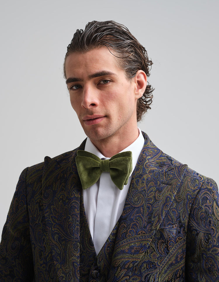Pine Green Velvet Bow Tie - Gresham Blake Online
