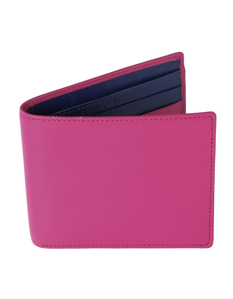 Pink and Royal Blue Leather Wallet - Gresham Blake Online