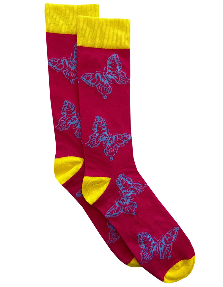 Pink & Blue Butterfly Sock - Gresham Blake Online