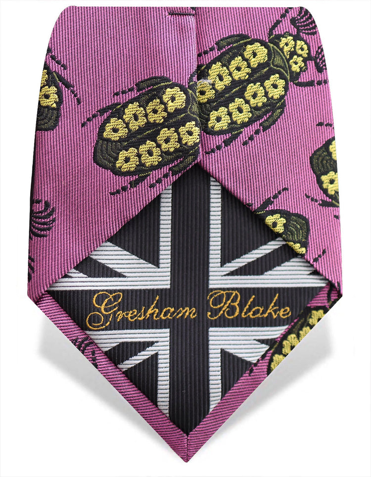 Pink & Yellow Floral Bugs Silk Tie - Gresham Blake Online