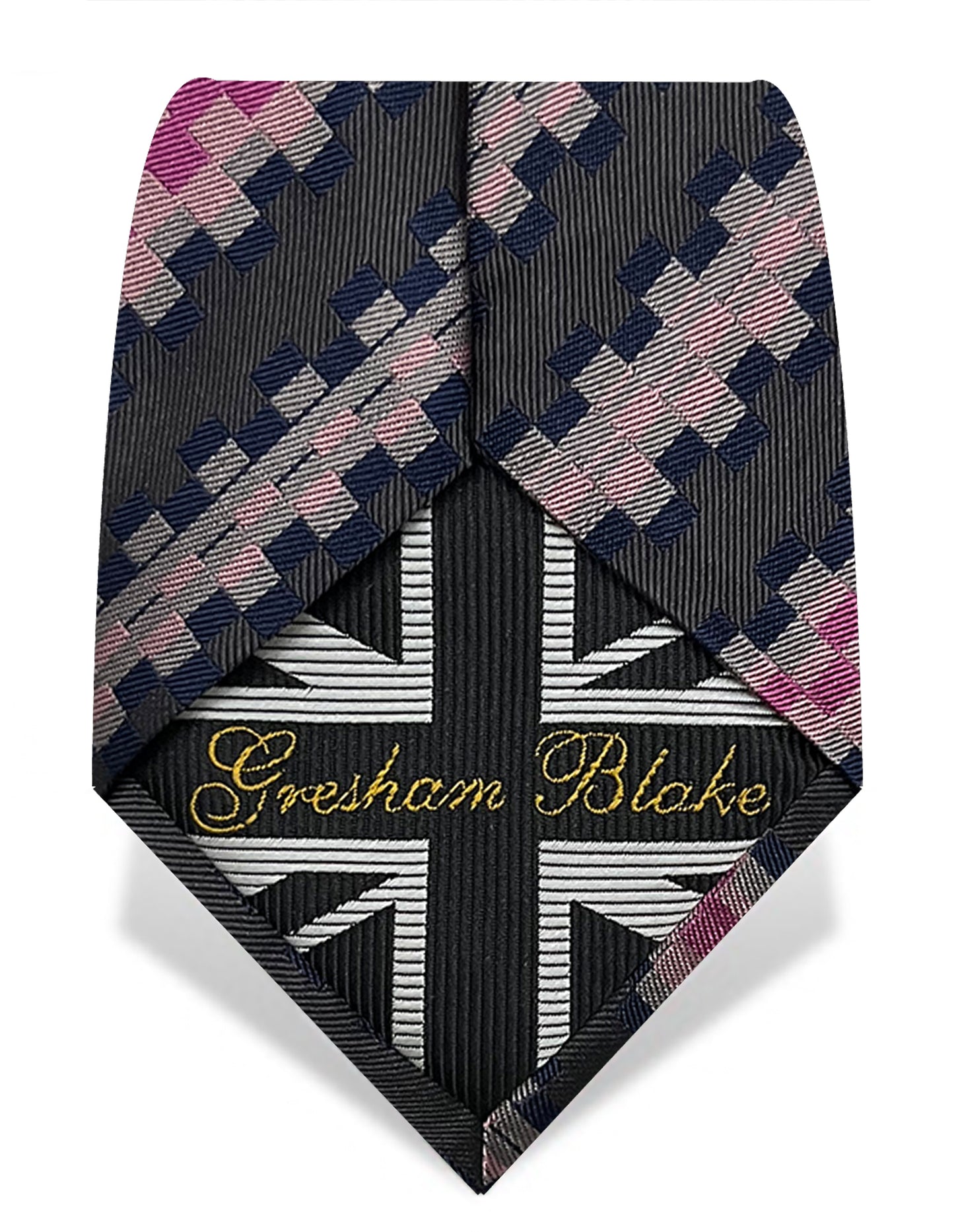 pink grid tie for boy