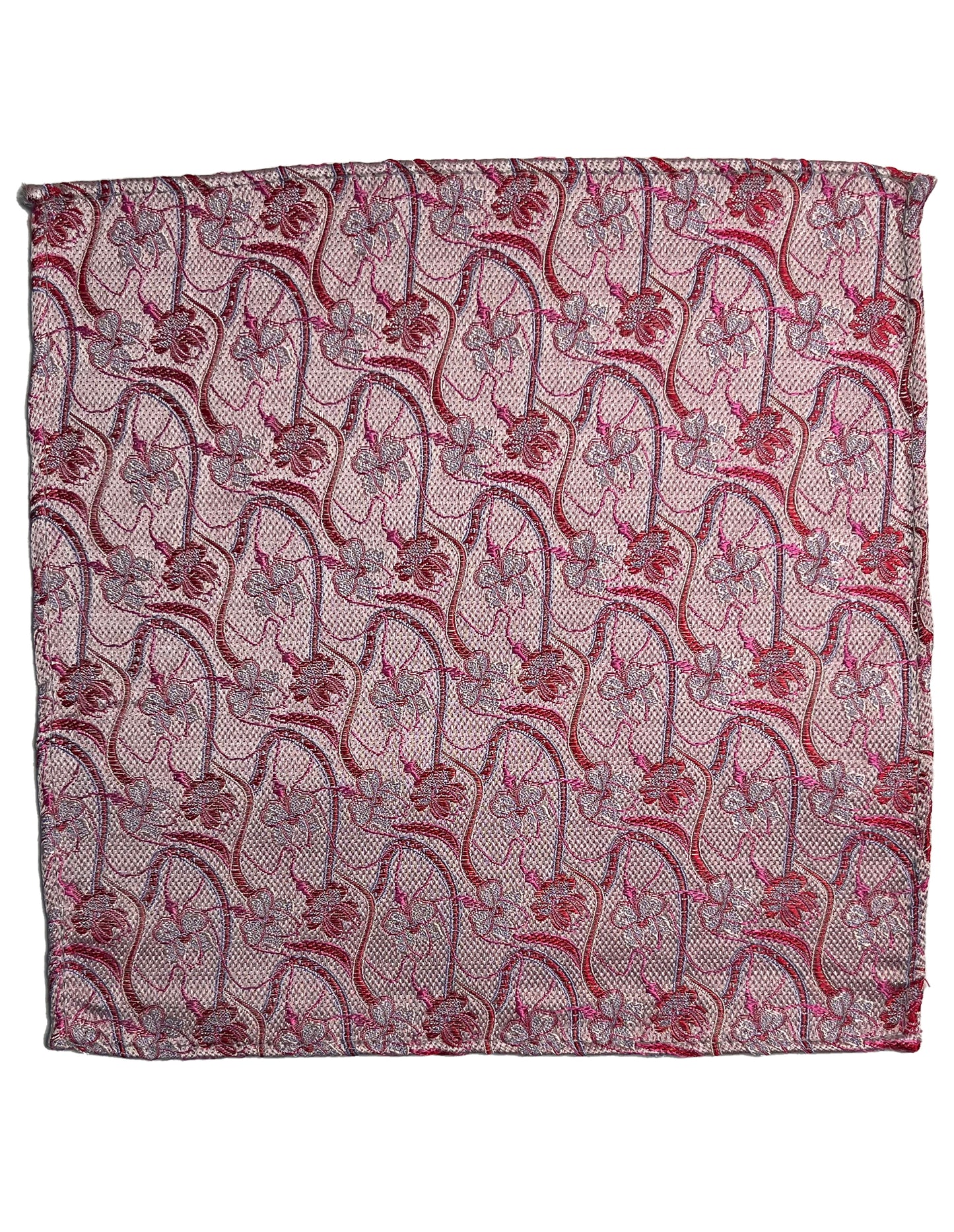 Pink Wavy Flower Pocket Square