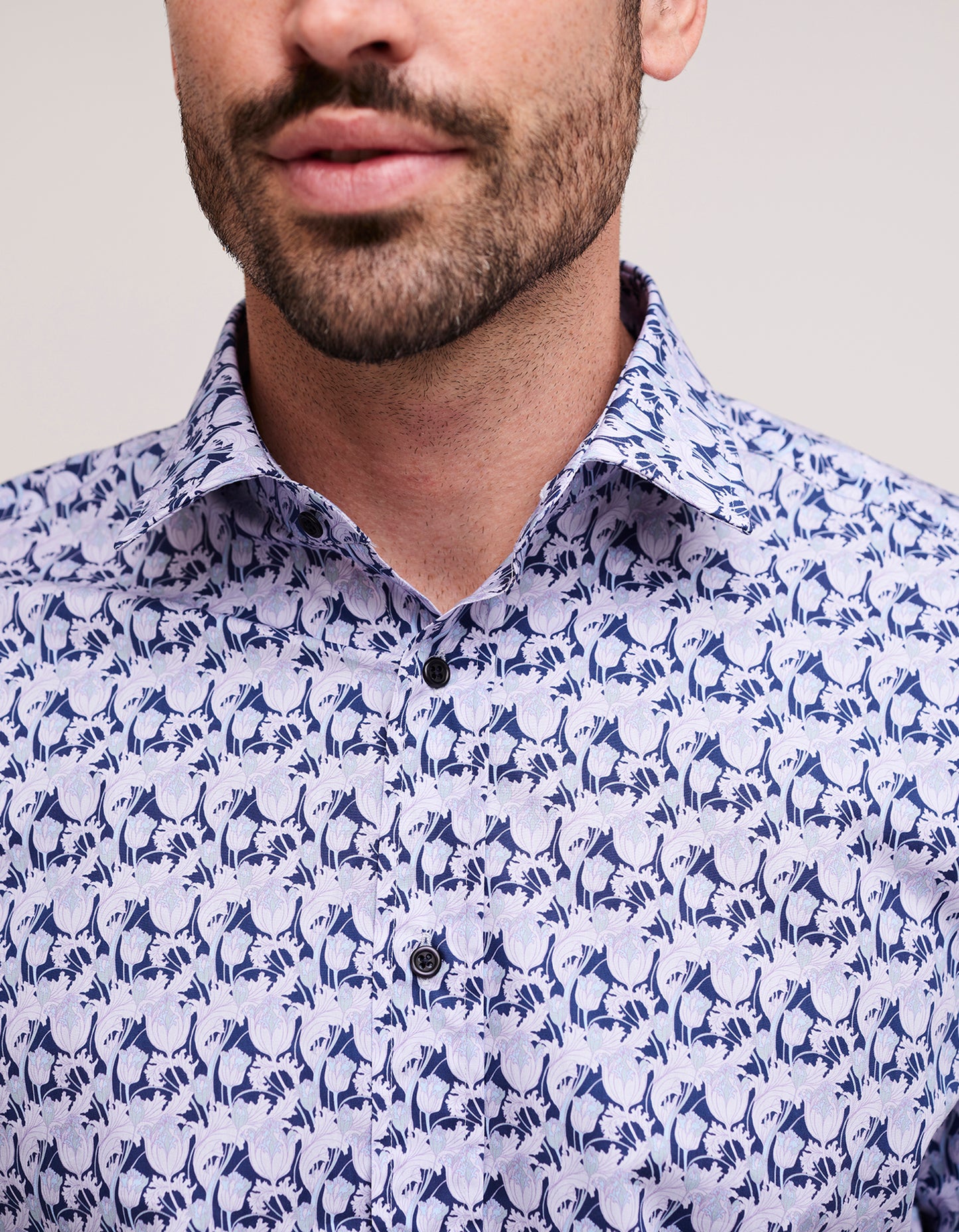 purple printed floral shirt mens