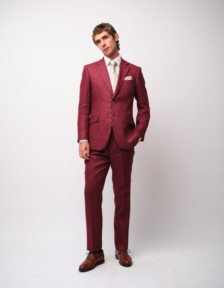 Raspberry Linen Suit - Gresham Blake Online