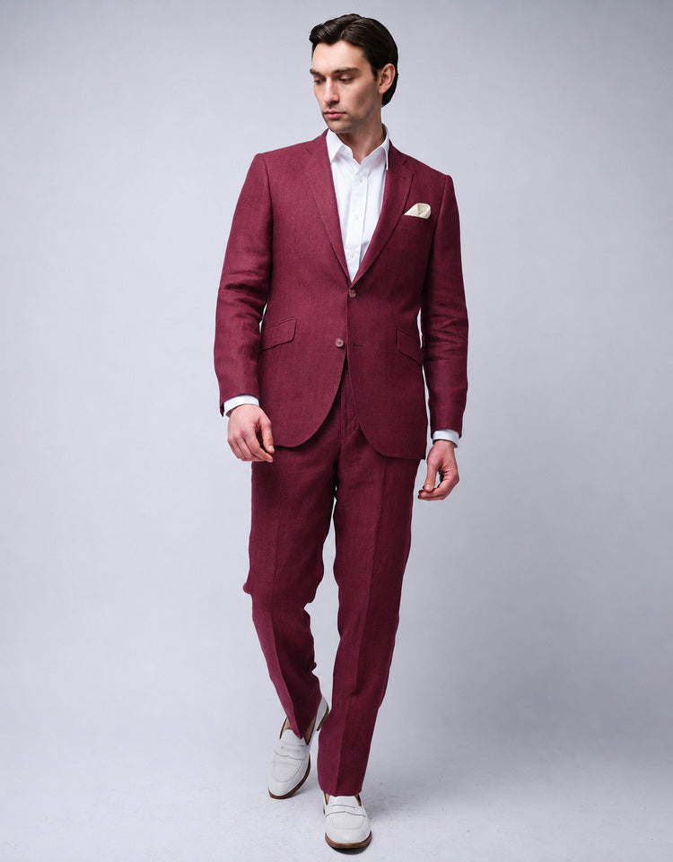 Raspberry Linen Suit