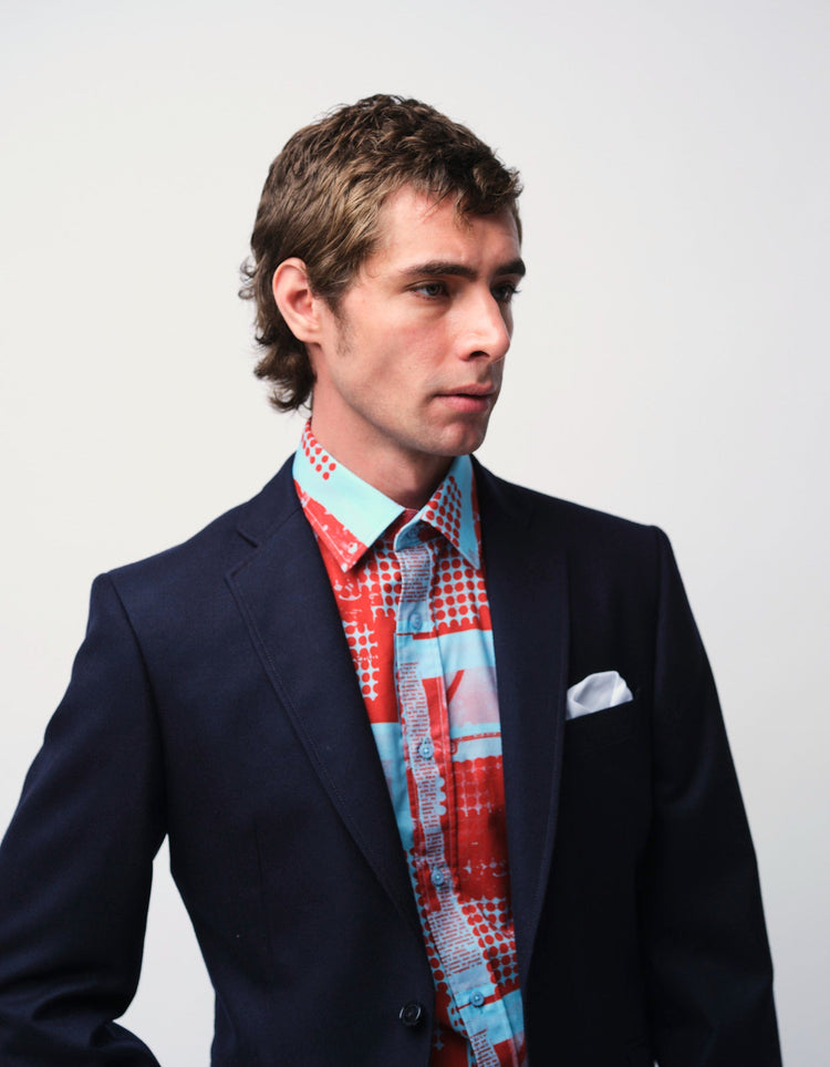 Red & Blue Collage Shirt - Gresham Blake Online